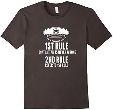 Men's BOAT CAPTAIN IS NEVER WRONG T-Shirt Funny Boating Sail Gift XL Asphalt
