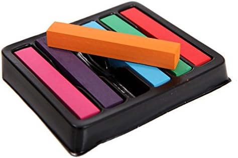 Sherryshine Hair Chalk - Set of 6 Color Sticks of Temporary Nontoxic Hair Dye Color on For Halloween, Theater, Performance or Daily Life