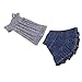 Fityle Knitted Sweater Tops Skirt Suit Clothes for 1/6 Blythe Licca OB Our Generation Dolls Winter Outfit Accessories Gray&Blue