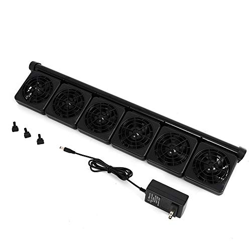 WUPYI Adjustable Aquarium Chillers Cooling Fan,Aquarium Water Cooling Fan Fish Tank Cold Wind Chiller 2 Level,with DC12V Power Adapter,6 Fan (6 Fan)