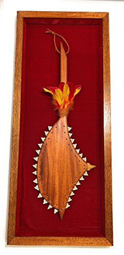 Tikimaster Koa Shadow Box w/Sledge Hammer 42"X 18" - Red Velvet - Made in Hawaii | #koasb11