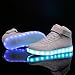 CIOR Kids Boy and Girl's High Top LED Sneakers Light Up Flashing Shoes(Toddler/Little Kid/Big Kid),105,02,37