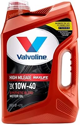 Valvoline High Mileage with MaxLife Technology SAE 10W-40 Synthetic Blend Motor Oil 5 QT