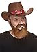 Mustaches Self Adhesive, Novelty, Nomad Fake Beard and Fake Mustache, False Facial Hair, Costume Accessory for Adults, Brown Color