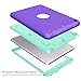 ZHK iPad 2017/2018 iPad 9.7 inch Case, Heavy Duty Shockproof High Impact Resistant Rugged Hybrid Three Layer Full Body Protective Case Cover for Apple iPad 9.7 inch - Purple/Mint Green