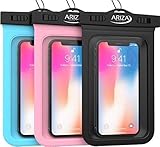 3 Pack Universal Waterproof Pouch Case with Lanyard Strap for iPhone X, 8/7/7 Plus/6S/6/6S Plus, Samsung Galaxy S9/S9 Plus/S8/S8 Plus/Note 8 6 5 4, Google Pixel 2 HTC