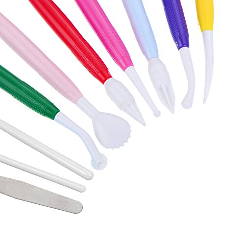 G.S YOZOH Clay Tools Plastic Ceramic Pottery Tool Kit for Shaping and Sculpting (Random Colors) 10 Pieces