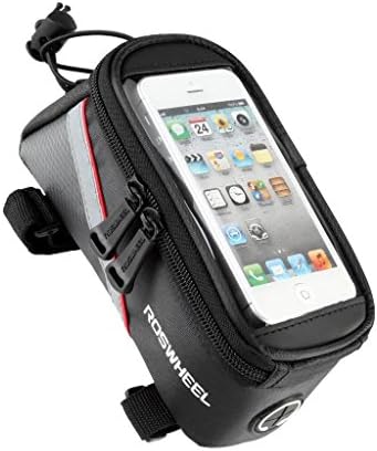 Roswheel 2013 New Waterproof Bicycle Cycling Frame Pannier Front Tube Bag w/ Headphone Jack (Including Clear PVC Window Pouch for 5.5" Cell Phone, Reflective Strips for Safe Night Riding)