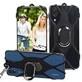 3-in-1 Cell Phone Lanyard with Hand Grip Detachable Neck Strap Protector for Smart Phones Over 5 inches (Black)