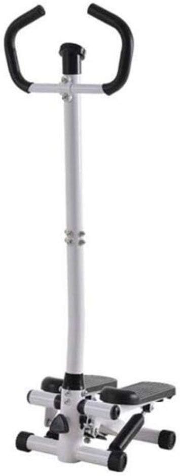 AMAZACER Stepper stepper with handlebar, fitness equipment, silent handrail stepper, multi-function stepper, hydraulic stovepipe, mini leg stepper shaft (color: white)