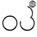 WensLTD Seamless Hinged Segment Sleeper Clicker Ring Hoop Ear Lip Nose Septum Piercing (Black)