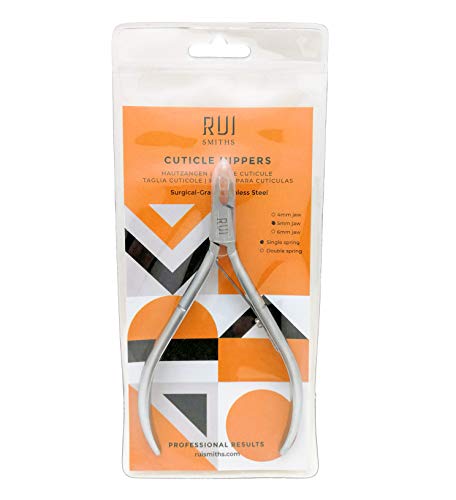 Rui Smiths Professional Cuticle Nippers Precision Surgical-Grade Stainless Steel Cuticle Trimmer is a high-quality tool designed to trim and clip cuticles with precision. The cuticle nipper is made of surgical-grade stainless steel, which ensures long-lasting durability and performance.