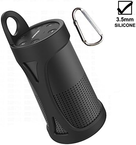 KOKAKO Premium Soft Silicone Case Cover For Bose SoundLink Revolve Impact Resistant(Black)