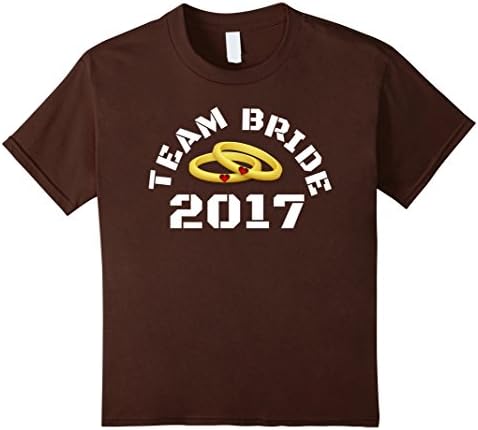 Kids Team Bride 2017 Funny Bridal Group Gift T-Shirt 10 Brown
