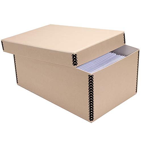 Lineco Tan Photo Snapshot Box Removable Lid 4″ x 6″ x 12″