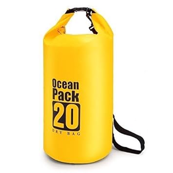Gion Ocean Pack 20 Liter PVC Waterproof Dry Bag Sack for Kayaking - Boating - Canoeing - Fishing - Rafting - Swimming - Camping - Snowboarding
