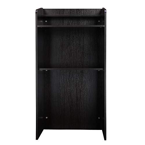 FIVEGIVEN Floor Lectern Podium Stand with Shelf, Brownish Black - Thumbnail 2