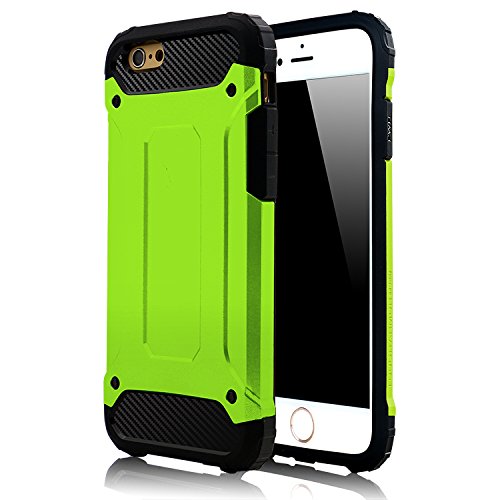 iPhone 7 Case, 4EVR Protective Shock-Absorbing, Dual Layer Rugged Case, Slim Hard Armor Shell Protection (Neon Green)