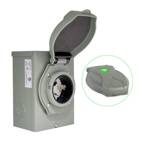 Jamgoer 50 Amp RV Power Inlet Box NEMA SS250P 125/250V 3 Prong Locking