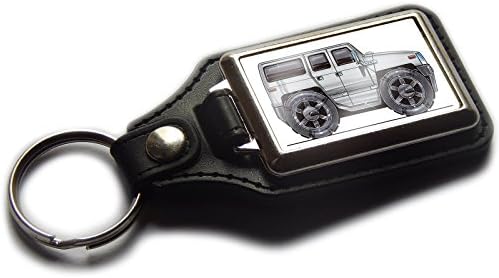HUMMER H3 4X4 SUV Car Premium Koolart Leather and Chrome Keyring Choose a Colour! (Silver)