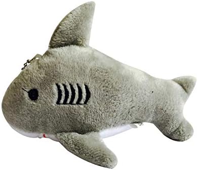 wAddhFC 12cm Plush Shark Toy Stuffed Hanging Doll Key Chain Pendant Bag Decor Gift Grey