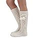 haoricu Leg Warmers, Women Knitted Long Boot Socks Over Knee Thigh High Stocking (White)