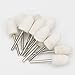 Shintop 12pcs Felt Point Polishing Tool Wool Felt Buffing Mounted Point for Jewelry, Glass, Stone, Ceramic, Nail Art (Conical, White)