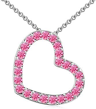 Milin Naco Charming Crystal Frame Heart Necklace For Girl