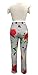 Womens Two Piece Outfits Floral Crop Shirts Top Striped Bodycon Stretch Skinny Pants Jumpsuit
