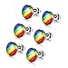 MG Gay Pride Jewelry Stainless Steel Rainbow Striped Round Dot Stud Earrings for Men Women,Gay and Lesbian Pride Earrings