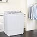 HomGarden Portable Washing Machine Twin Tub, 13lbs Total Capacity Compact Mini Washer and Spin Dryer with Timer Control, Built-in Drain Pump and Inlet Hose, Perfect for Apartment, Dorm, RV, Camping