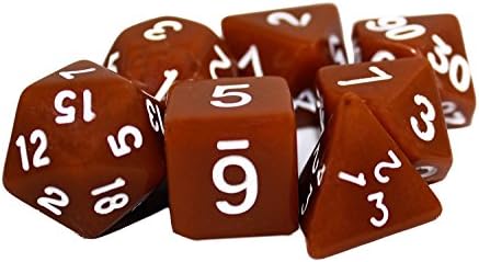 Dragons Play Polyhedral 7-Die Ambernite Dice Set - d4, d6, d8, d10, d12, d20 &amp; d00