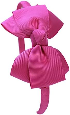 Shemay Fashion Solid Grosgrain Ribbon Hair Bows and Headbands for Toddlers Girls Kids
