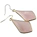 SUNYIK Women's Rose Quartz Crystal Teardrop Dangle Earrings