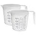 Kitch N’ Wares Clear Plastic Measuring Cups - 2 Pack - Stackable Nesting Design Container for Liquids or Solids - for Everyday Cooking, Baking Needs, Kitchen Accessory, Gift Idea - 16 Ounce