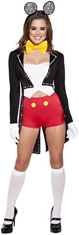 5 Piece Miss Mouse Rave Top Jacket & Shorts w/ Accessories Party Costume