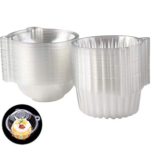 Surflyee 50 stuks cupcake-bakjes, enkele taartbakjes, 11,5 cm, individueel cupcake-bakje voor grote muffins, salade…