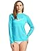 Baleaf Women's Surf UV Sun Protective Long Sleeve Rashguard UPF 50+ Blue Atoll Size L