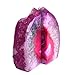 Crystal Allies Gallery: Pair of Small 1lb - 3lbs Polished Agate Geode Halves Bookends w/ Authentic Crystal Allies Stone Card (Pink)