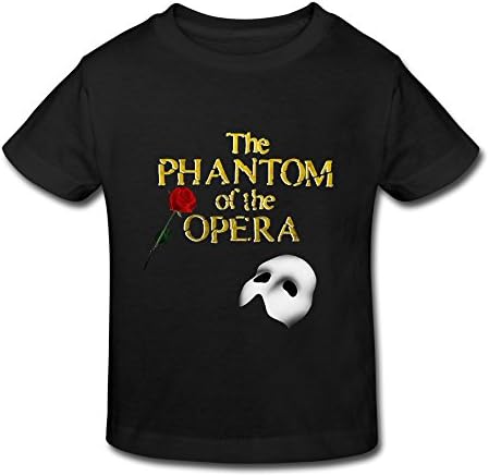 SHUA BABY Kid's Toddler The Phantom Of The Opera Logo T-Shirt Age 2-6 Black 5-6 Toddler Apparel
