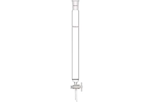 stonylab Glass Chromatography Column, Borosilicate Glass, 300mm Effective Length, 30mm Column O.D., Clear, Rectangular