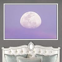 Framed Canvas Wall Art Lunar Eclipse Aerial Astronomy & Space Expressive Global Moon Multicolor Photography Realism Warm - 16x24 inches