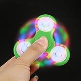 Malltop LED Light Fidget Spinner - High Speed Tri-Spinner Single Finger Decompression EDC Focus Gyro (Green)