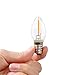 sunmeg 2-Pack C7 LED Candelabra Bulb, Salt Lamp Light Bulbs, 0.6W Equivalent to 12w Incandescent Bulb, 75 Lumen, E12 Candelabra Base Night Light, Warm White 2700K