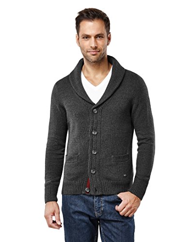 Vincenzo Boretti Men's Cardigan, chunky knit, with shawl col,anthracite,XX-Large