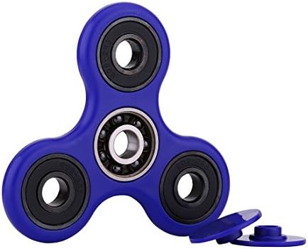 QINISH Tri Fidget Spinner Toy ADHD Hand Spinner 1-3 Min Spins Ceramic Bearing Focus Toy Stress Reducer for Kids Adults(Blue)