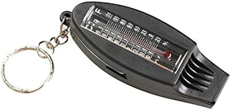 Multifunction 4in1 Compass Thermometer Whistle Magnifier Versatile with Keychain Travel Temperature Instruments TH4