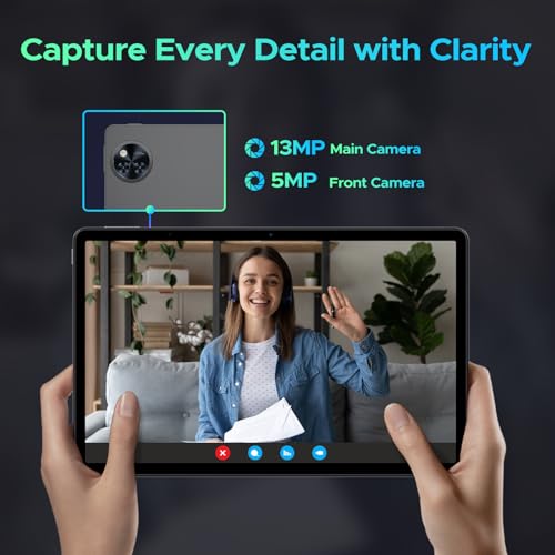 U11 Android 16 Tablet 11 Pollici Gemini AI 16GB RAM +128GB ROM (2TB TF) 8580mAh Gaming Tablet Unisoc T7200 Octa-Core 13MP+5MP Tablets PC WIFI 5/ GMS/ WidevineL1/ 3.5mm Audio/GPS/Face ID/OTG,Nero