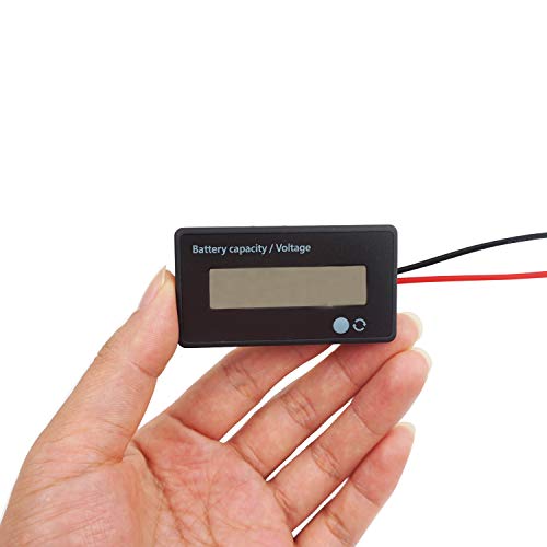 12V 24V 36V 48V Battery Meter, Battery Capacity Voltage Indicator, Lead-Acid&Lithium ion Battery Charge Discharge Monitor, for Motorcycle Car Truck Vehicle Marine Boat Golf Cart Club Car - Blue