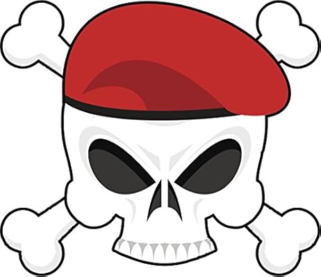 Amazon Com Cool Military Hat Skull And Crossbones Cartoon Red